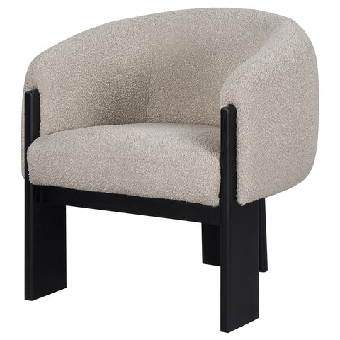 Acosta Boucle Upholstered Barrel Back Accent Chair BeigeBeige