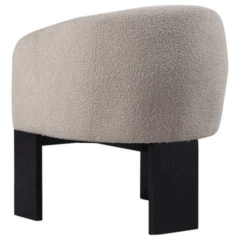 Acosta Boucle Upholstered Barrel Back Accent Chair BeigeBeige