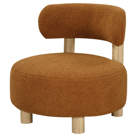 Gideon Boucle Upholstered Barrel Back Accent Chair OrangeOrange