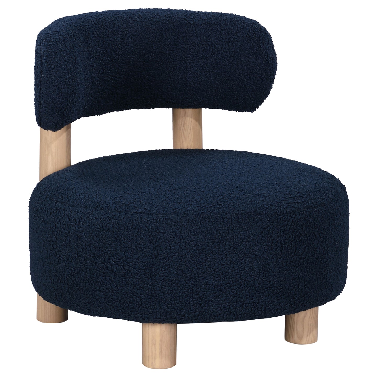 gideon boucle upholstered barrel back accent chair blueblue