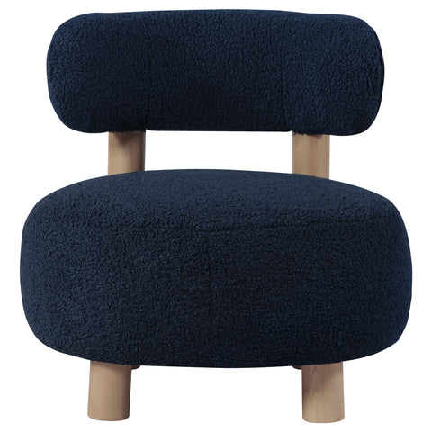 Gideon Boucle Upholstered Barrel Back Accent Chair BlueBlue