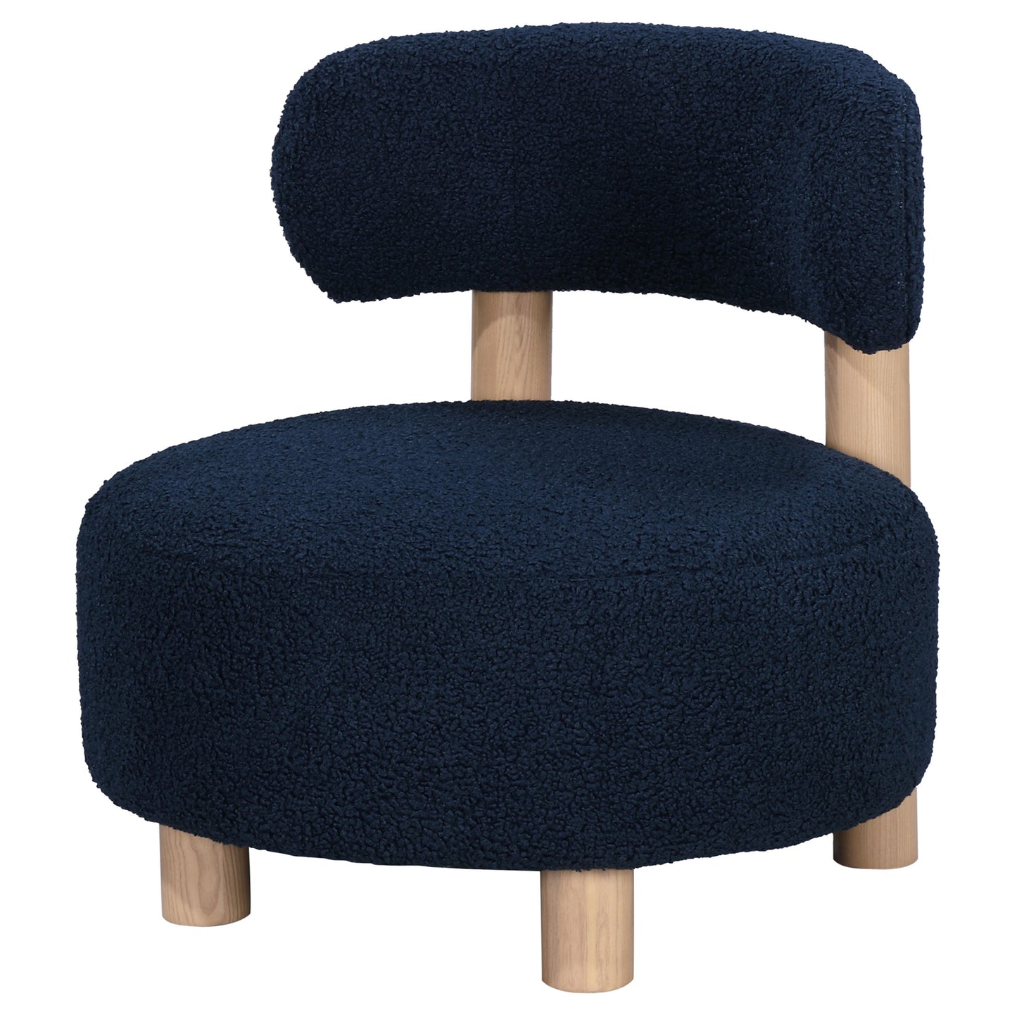 gideon boucle upholstered barrel back accent chair blueblue