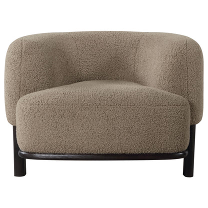 Araceli Upholstered Barrel Back Accent Chair MushroomBrown