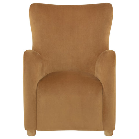Rainer Velvet Upholstered Wingback Lounge Accent Chair Cognac