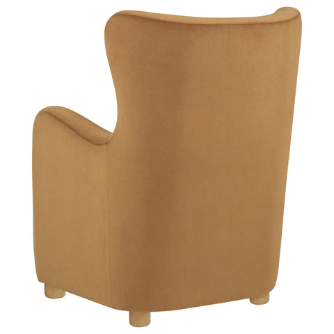 Rainer Velvet Upholstered Wingback Lounge Accent Chair Cognac