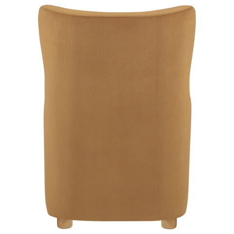 Rainer Velvet Upholstered Wingback Lounge Accent Chair Cognac