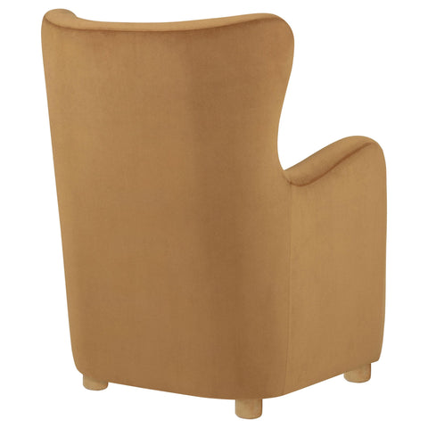 Rainer Velvet Upholstered Wingback Lounge Accent Chair Cognac