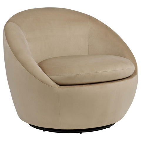 Ritter Velvet Upholstered Swivel Accent Chair Camel
