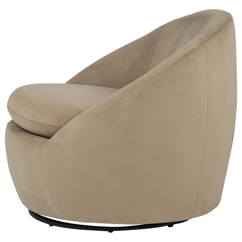 Ritter Velvet Upholstered Swivel Accent Chair Camel