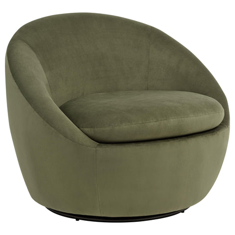 Ritter Velvet Upholstered Swivel Accent Chair Olive