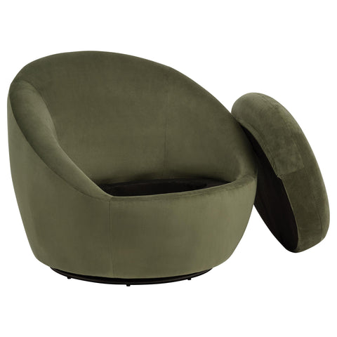 Ritter Velvet Upholstered Swivel Accent Chair Olive