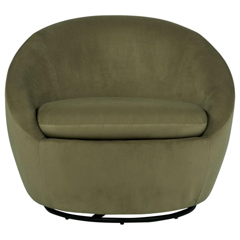 Ritter Velvet Upholstered Swivel Accent Chair Olive