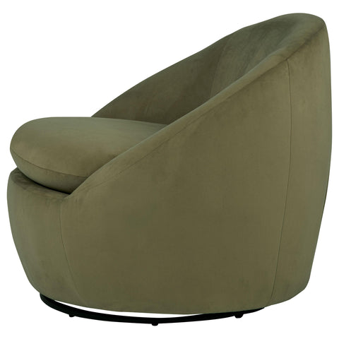 Ritter Velvet Upholstered Swivel Accent Chair Olive