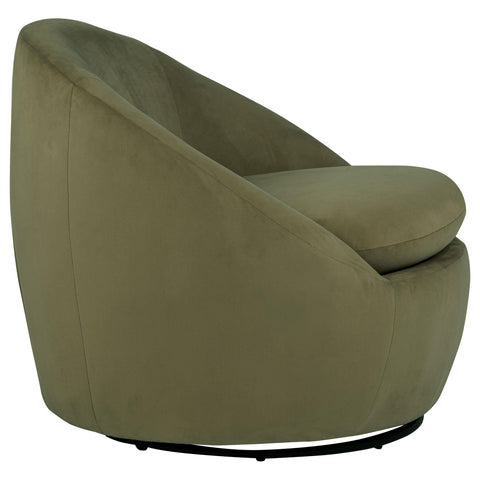 Ritter Velvet Upholstered Swivel Accent Chair Olive