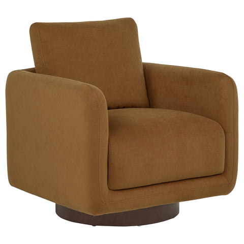 Mayfair Fabric Upholstered Swivel Accent Chair Rust