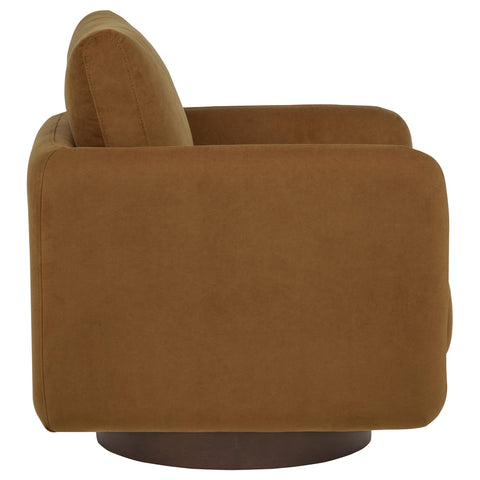 Mayfair Fabric Upholstered Swivel Accent Chair Rust