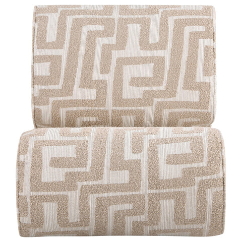 Comstock Geometric Jacquard Accent Chair Camel