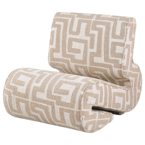 Comstock Geometric Jacquard Accent Chair Camel
