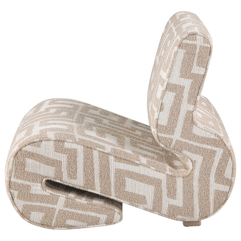 Comstock Geometric Jacquard Accent Chair Camel