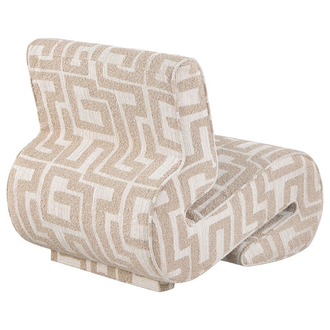 Comstock Geometric Jacquard Accent Chair Camel