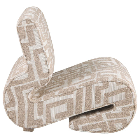 Comstock Geometric Jacquard Accent Chair Camel