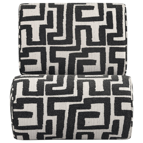 Comstock Geometric Jacquard Accent Chair Black