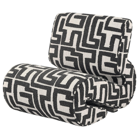 Comstock Geometric Jacquard Accent Chair Black