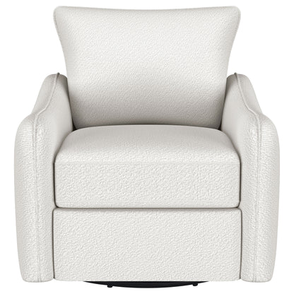 Amarillo Upholstered Sloped Arm Swivel Glider Chair VanillaVanilla