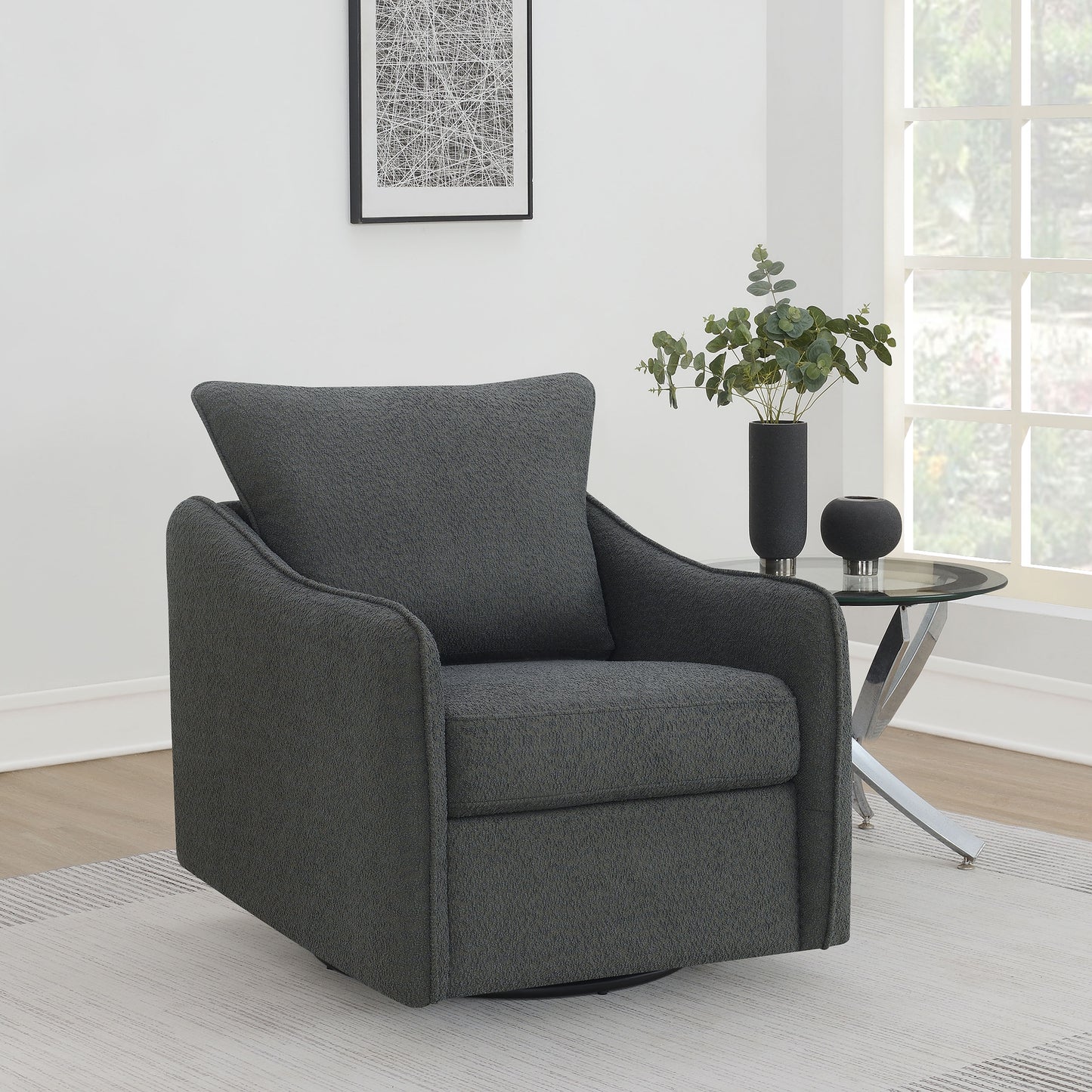 amarillo upholstered sloped arm swivel glider chair charcoalcharcoal