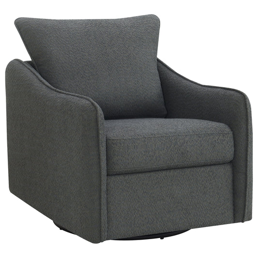 Amarillo Upholstered Sloped Arm Swivel Glider Chair CharcoalCharcoal