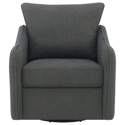 Amarillo Upholstered Sloped Arm Swivel Glider Chair CharcoalCharcoal