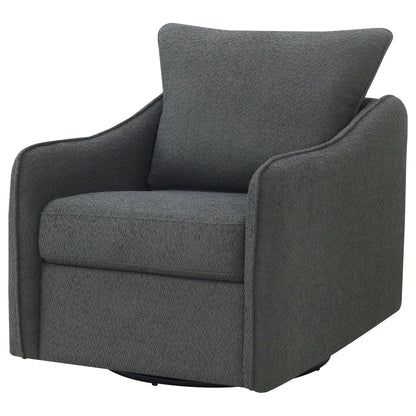 Amarillo Upholstered Sloped Arm Swivel Glider Chair CharcoalCharcoal