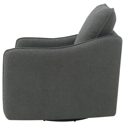 Amarillo Upholstered Sloped Arm Swivel Glider Chair CharcoalCharcoal