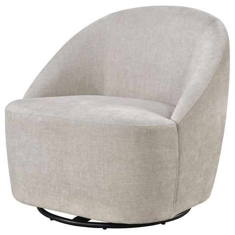 Atoka Chenille Upholstered Swivel Accent Chair Beige