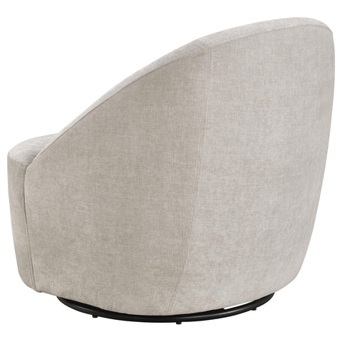 Atoka Chenille Upholstered Swivel Accent Chair Beige