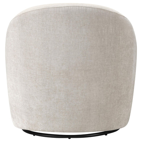 Atoka Chenille Upholstered Swivel Accent Chair Beige