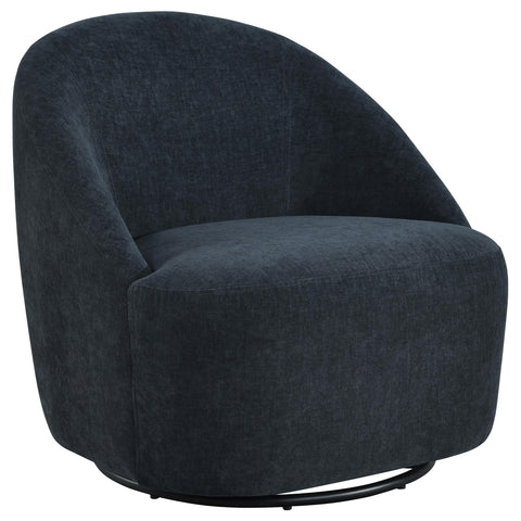 Atoka Chenille Upholstered Swivel Accent Chair Black