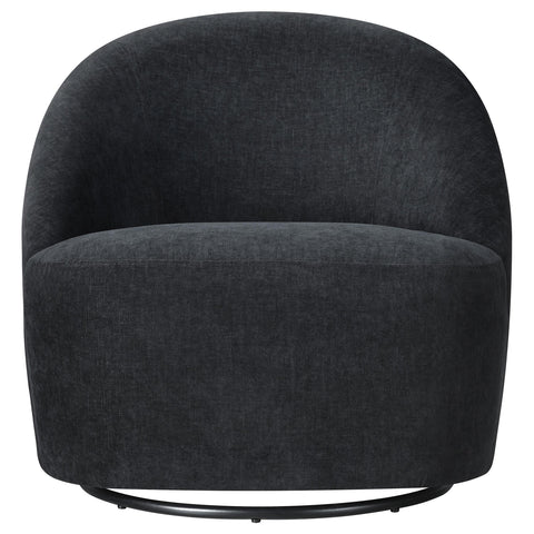 Atoka Chenille Upholstered Swivel Accent Chair Black