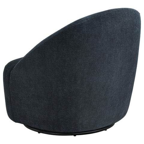 Atoka Chenille Upholstered Swivel Accent Chair Black