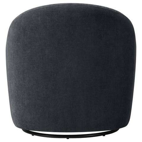 Atoka Chenille Upholstered Swivel Accent Chair Black