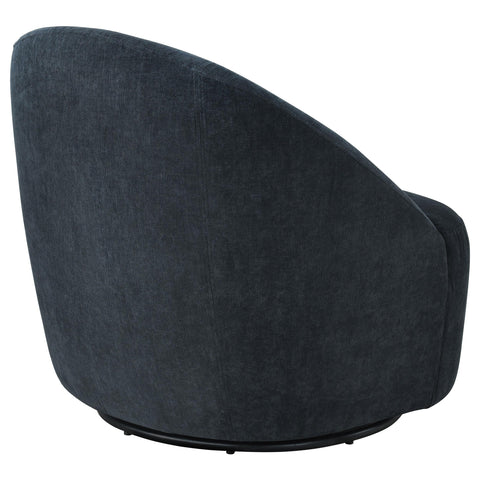 Atoka Chenille Upholstered Swivel Accent Chair Black