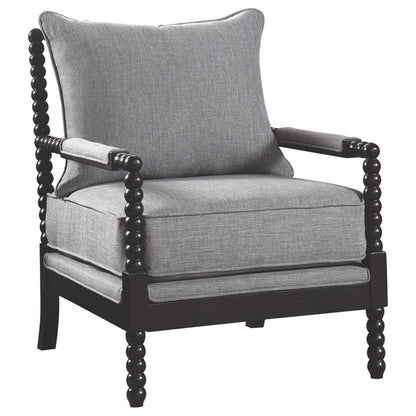 Chase Upholstered Bobbin Accent Chair Grey and BlackGrey