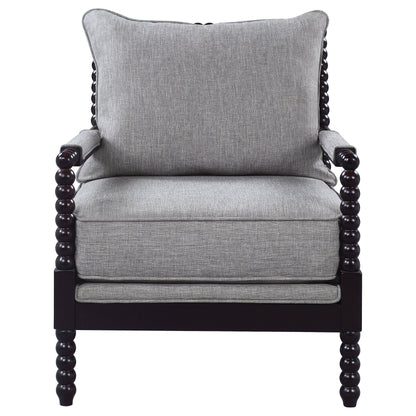 Chase Upholstered Bobbin Accent Chair Grey and BlackGrey