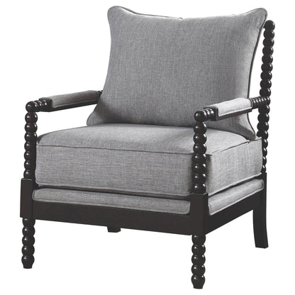 Chase Upholstered Bobbin Accent Chair Grey and BlackGrey