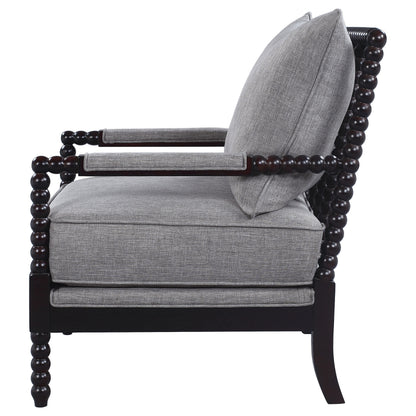 Chase Upholstered Bobbin Accent Chair Grey and BlackGrey