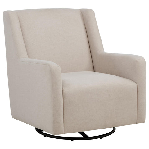 Bucknell Fabric Upholstered Swivel Glider Arm Chair Latte