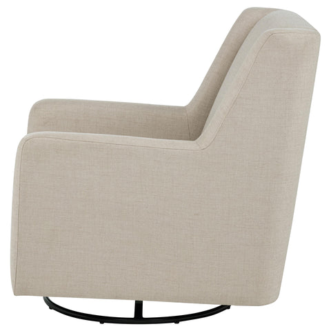 Bucknell Fabric Upholstered Swivel Glider Arm Chair Latte