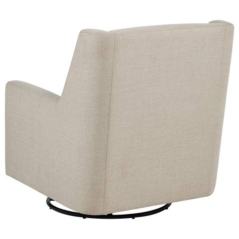 Bucknell Fabric Upholstered Swivel Glider Arm Chair Latte