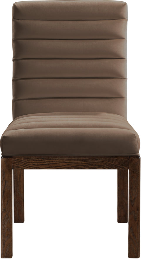 Celine Brown Velvet Upholstered Dining Chair, 1 Piece (Style 2)