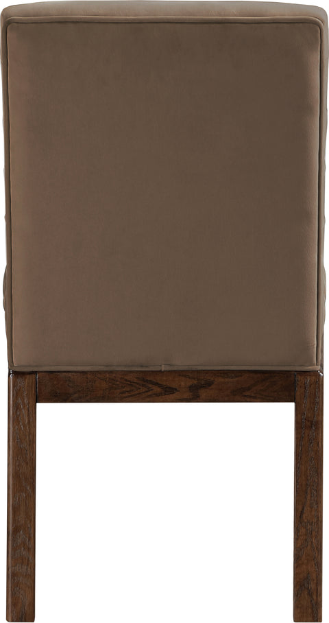 Celine Brown Velvet Upholstered Dining Chair, 1 Piece (Style 2)